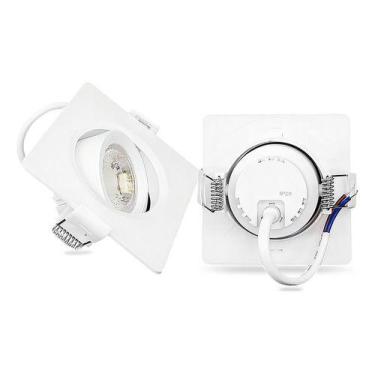 Imagem de Spot Mini Quadrado Embutir Led 3w Quente 3000k Ourolux Cor Branco Quen