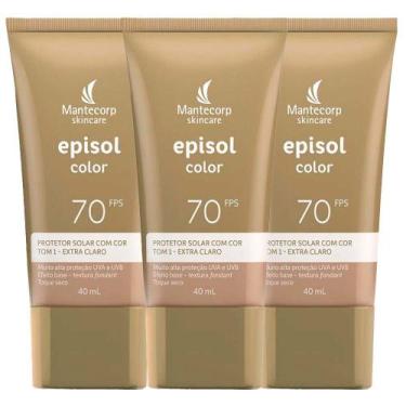 Imagem de Mantecorp Skincare Episol Kit com 3 Unidades  Protetor Solar com Cor F