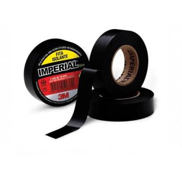 Imagem de Kit 20 Fita Isolante Antichama Imperial Preta 18mmx5m 3m
