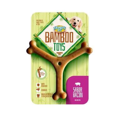 Imagem de Brinquedo Truqys Osso Bamboo Y para Cães Sabor Bacon - Grande - Truqys