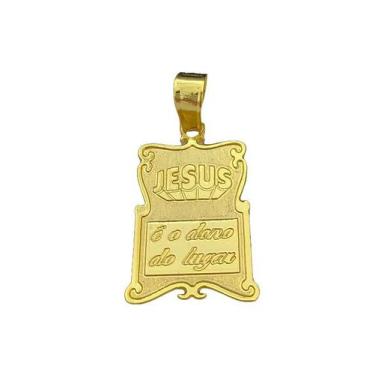 Imagem de Pingente jesus é o dono g - banhado a ouro 18k - ToJoia18k