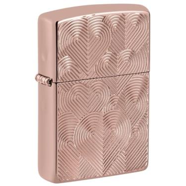 Imagem de Zippo Isqueiro de bolso ouro rosa altamente polido Hearts Armor