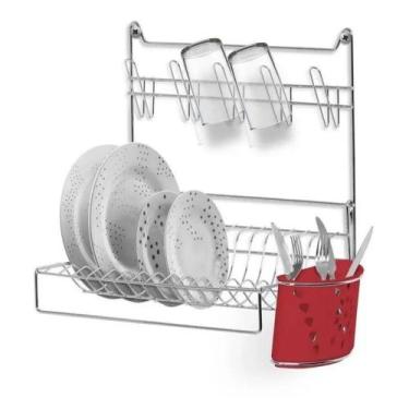 Imagem de Secador / Escorredor Dobrável de Parede para Pratos Copo E Talher - Ve