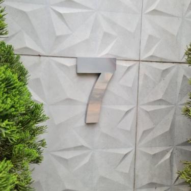 Imagem de Número residencial em aço inox 15cm Acabamento Brilhante Casa Portão 3