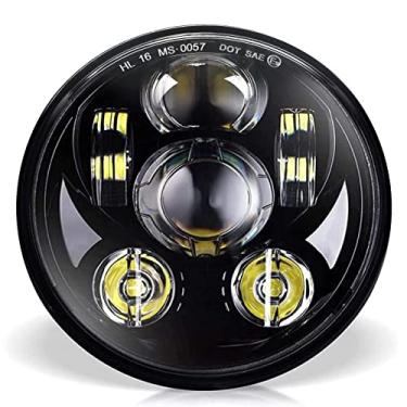 Imagem de Wisamic Farol de LED de 14,6 cm - Compatível com Harley Davidson Dyna Street Bob Super Wide Glide Low Rider Night Rod Train Softail Deuce Custom Sportster Iron 883-Preto