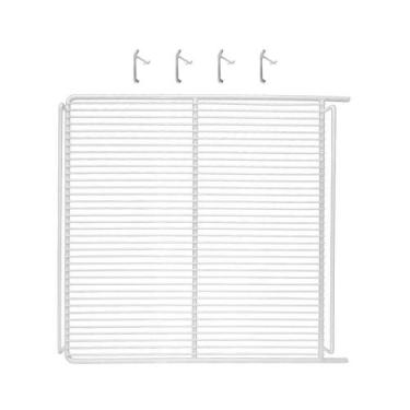 Imagem de KIT - 1 Prateleira Grade Branca Visa VN50 VB52 VF50 + 4 Ganchos Suport