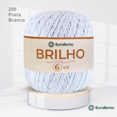 Imagem de Barbante EuroRoma Brilho Branco com Prata 200  n6 400g