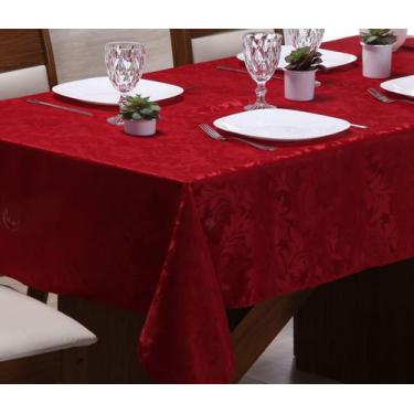 Imagem de Toalha para Mesa Jacquard 2,40m x 1,70m - J.J Enxovais,  Vermelho