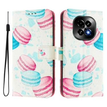 Imagem de Capa carteira para Realme C63 5G, 3 compartimentos para cartão, 1 compartimento para dinheiro, capa flip de couro PU com padrão fofo, capa com fivela magnética à prova de choque, compatível com sem