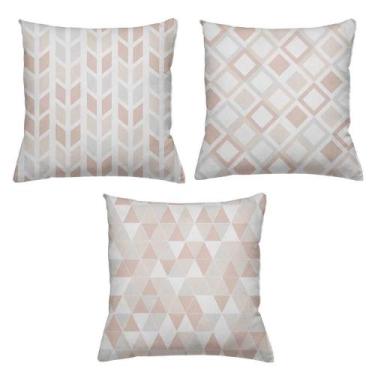 Imagem de Kit 3 Almofadas Decorativas Cheias 40x40cm GeoCinza - Deluzz