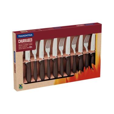 Imagem de Jogo para Churrasco Jumbo Plenus com Lâminas em Inox e Cabos de Polipr