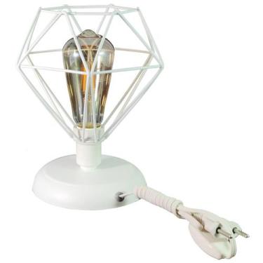 Imagem de Abajur Aramado Diamante Pequeno Branco todos ambientes - CM GLASS - CL
