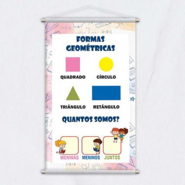 Imagem de Banner Didático Escolar Formas Geométricas 120x65cm - PlimShop