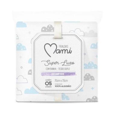 Imagem de Fralda Com Bainha Tecido Duplo Super Luxo 100% Algodão 70x70cm Mami c/