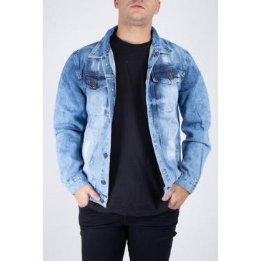 Imagem de Jaqueta jeans masculina Destroyed Streetwear - Prime Star, P, Preto, B