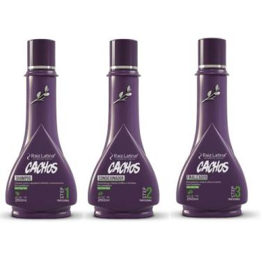 Imagem de Kit Cachos 250ml Raiz Latina Profissional Cabelo Cacheado Enrolado Tra