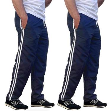 Imagem de Kit 2 Calça Tactel 2 Listras - Santana Confec, Azul Azul, G