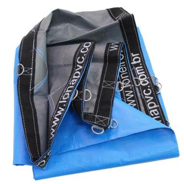 Imagem de Lona 500 micra jardim toldo azul cinza 6x4 + argolas loneiro - Lonas A