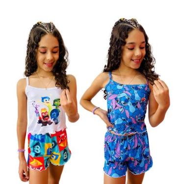 Imagem de Kit 2 Pijamas Infantil Feminino Personagens Roupa de Dormir  - Isysser