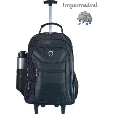 Imagem de Mochila Rodinha Litros Puxador Reforçado Preto CABO AÇO - PIETRIX
