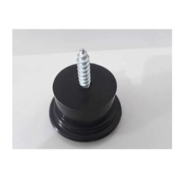 Imagem de Pé Para Sofá e Moveis em Geral 3,3cm Preto Redondo Kit 4 unidades - Fe