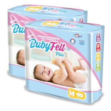 Imagem de Kit com 2 Pacotes Fralda Descartável Infantil BabyFelt Diurna com Fita (M)