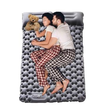 Imagem de FEJAHUFZ Colchão Inflável Duplo para Acampamento com Travesseiro, Bomba de Pé Embutida, Colchão de Ar Ultraleve para Dormir para 2 Pessoas, Cama Portátil Compacta para Acampamento, Caminhada, Mochila