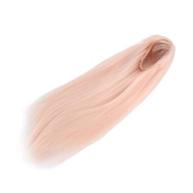 Imagem de Boneca Longa Peruca Reta Realista Cabelo Liso para Bonecas 1/4 18,5-21cm (Rosa)