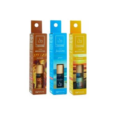 Imagem de Kit 3 Perfumes Automotivos Lodore Car – Aromas Exclusivos: Autumn, Praia e Summer. Cheirinho Duradouro, Aromatizante Automotivo para Carros, Ideal para Deixar Seu Veículo Sempre Refrescante.