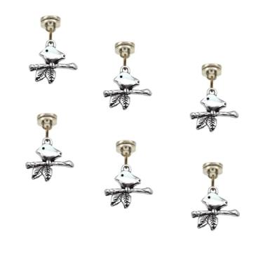 Imagem de Cabeça de dobradiça prateada decoração de casa frango, conta-gotas de dobradiça magnética, tampas de cabeça de dobradiça magnética, topo de pino de dobradiça de porta (prata)