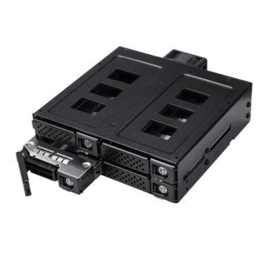 Imagem de Kingwin Gabinete Hot Swap para rack móvel para 4 discos rígidos SATA/SAS - 12 Gbps, corpo de metal, bandeja de aço inoxidável, suporte HDD/SSD de 6.3 cm, ventilador de resfriamento de 4 cm, instalação