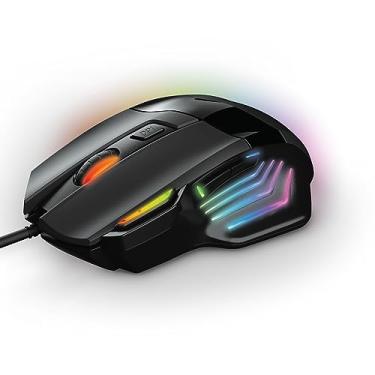 Imagem de GAME PUNK Mouse óptico para jogos Pro Series, mouse ergonômico com fio com luzes LED RGB, 3.600 DPI e 7 botões táteis mapeáveis, compatível com Windows, MacOS, PlayStation 5, Xbox Series X/S
