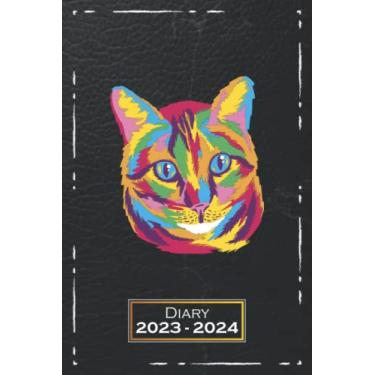 Imagem de Diary 2023-2024: A5 (6x9), Softcover | One Week on a Double Page | From Monday to Sunday | Weekly Planner | Cat Motif Colorful | qb1