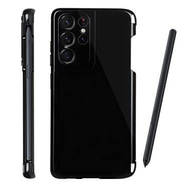 Imagem de Cavor Capa para Samsung Galaxy S21 Ultra com compartimento para suporte de caneta S, capa de telefone TPU de silicone macio com slot Stylus resistente à sujeira proteção à prova de choque Samsung S21