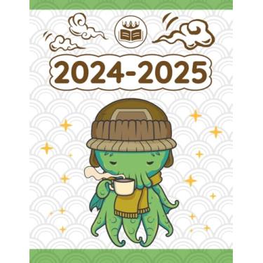 Imagem de 2024 2025 Planner Kawaii Cute Hot Chocolate Cthulhu: Weekly and Monthly with Calendar (12 Month, Goals, Water & Sleep Tracker...) Birthday Funny Cute ... for Japanese Anime Lovers in School & Work