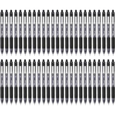 Imagem de Zebra Canetas esferográficas retráteis pretas lisas Z Grip com tinta fácil de deslizar, aderência confortável com clipe de bolso e biro confiável ponta média, pacote com 50 unidades pretas