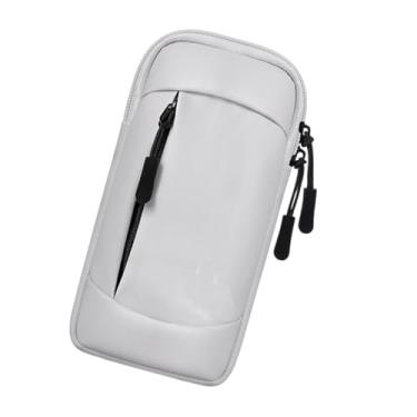 Imagem de menolana Braçadeira esportiva para smartphone, bolsa para braço para homens e mulheres, confortável, à prova d'água, suporte para celular, para treino, viagem, Cinza