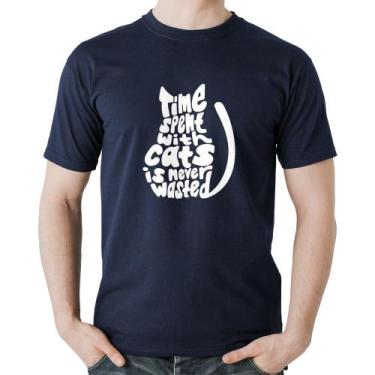 Imagem de Camiseta Algodão Time spend with cats is never wasted - Foca na Moda, 