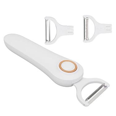 Imagem de Descascador Elétrico, Descascador de Legumes de Frutas Recarregáveis ​​USB Com 3 Cabeças de Cortador, Limpeza Fácil, Economiza Tempo, Adequado para Batatas, Maçãs, Pepinos, para