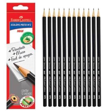 Imagem de Lápis Preto Grafite Nº2 HB Max Sextavado 1205  - Caixa c/ 12 Unidades 