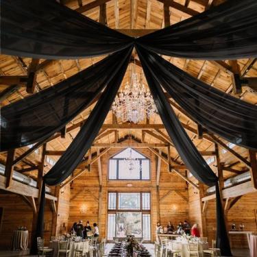 Imagem de Cortinas de Teto Showgeous Black Chiffon - 6 Painéis (1,5m x 6m) para 