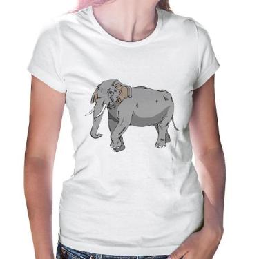 Imagem de Baby Look Elefante Ilustração - Foca na Moda, Branco, M