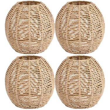 Imagem de STOBAZA Abajur De Vime 4 Peças, Abajur Pendente De Vime, Abajur De Tambor De Vime, Abajur Pequeno De Vime Para Luminárias De Chão, Luminária Pendente, Lustre, Luminária De Mesa, Arandelas De Parede,