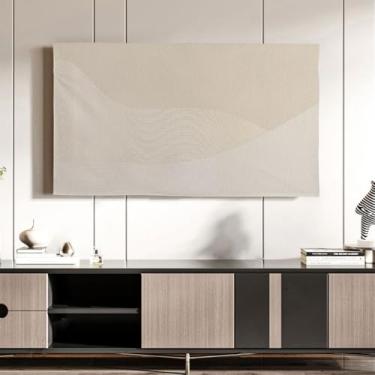 Imagem de Capa protetora de tela de TV de arte padrão para LED LCD, pano de cobertura de TV para lavagem à máquina, capa protetora de tela para desktop/pendurar na parede/curva A||65 polegadas