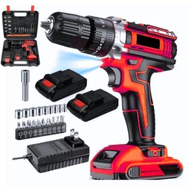 Imagem de Furadeira Parafusadeira 48V Brushless, 2 Baterias 3.0Ah, Torque 30N.m, Velocidade 0-3000 RPM, Kit Completo com Brocas, Bits e Soquetes – Ideal para Reparos, Construção, Marcenaria e Uso Profissional