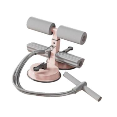 Imagem de oshhni Sente -se a barra com o suporte de piso de resistência com 2 xícaras de sucção fortes AB MACHINE SITUP AJUSTIVA para MENINAS MENINAS MENINAS OFICE, Rosa