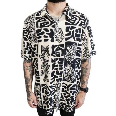 Imagem de Camisa Masculina Social Estampada Manga Curta Viscose - Upclow, Estamp