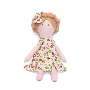 Imagem de Vestido Infantil para Bebê de 1 Ano + Boneca de Pano + Laço de Cabelo 