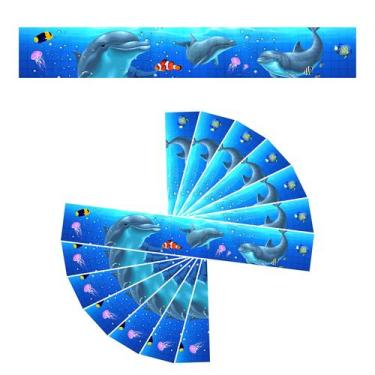 Imagem de Kit 06 Adesivos Piscina Vinílico Golfinhos 100x15cm - Resitank