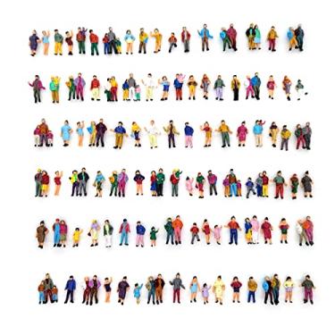 Imagem de CWBPING 100 peças escala HO cenário em pé passageiros modelo trem parque rua pessoas figura figura montar kit de montar